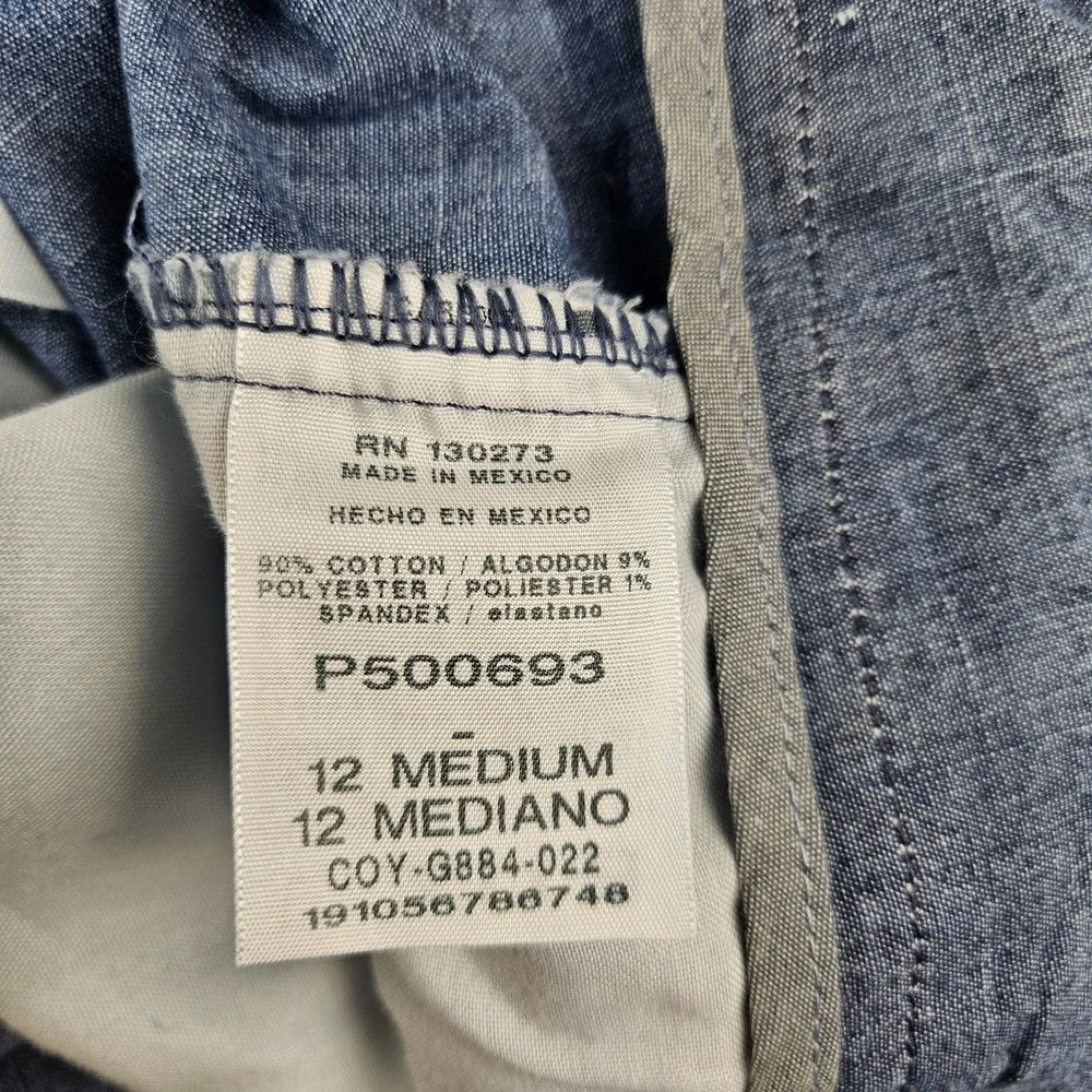Lee Platinum Label Chambray Pants Blue Straight Leg COY-G884-022 Womens 12M NWT